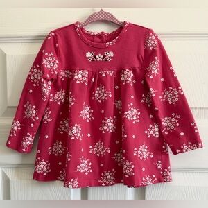 Little Me Red Floral Long Sleeve Top